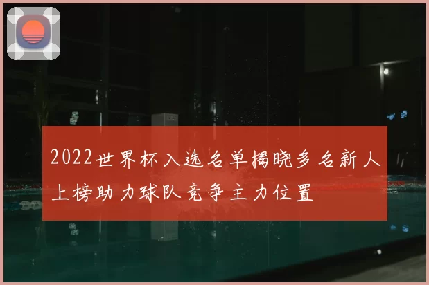 2022世界杯入选名单揭晓多名新人上榜助力球队竞争主力位置